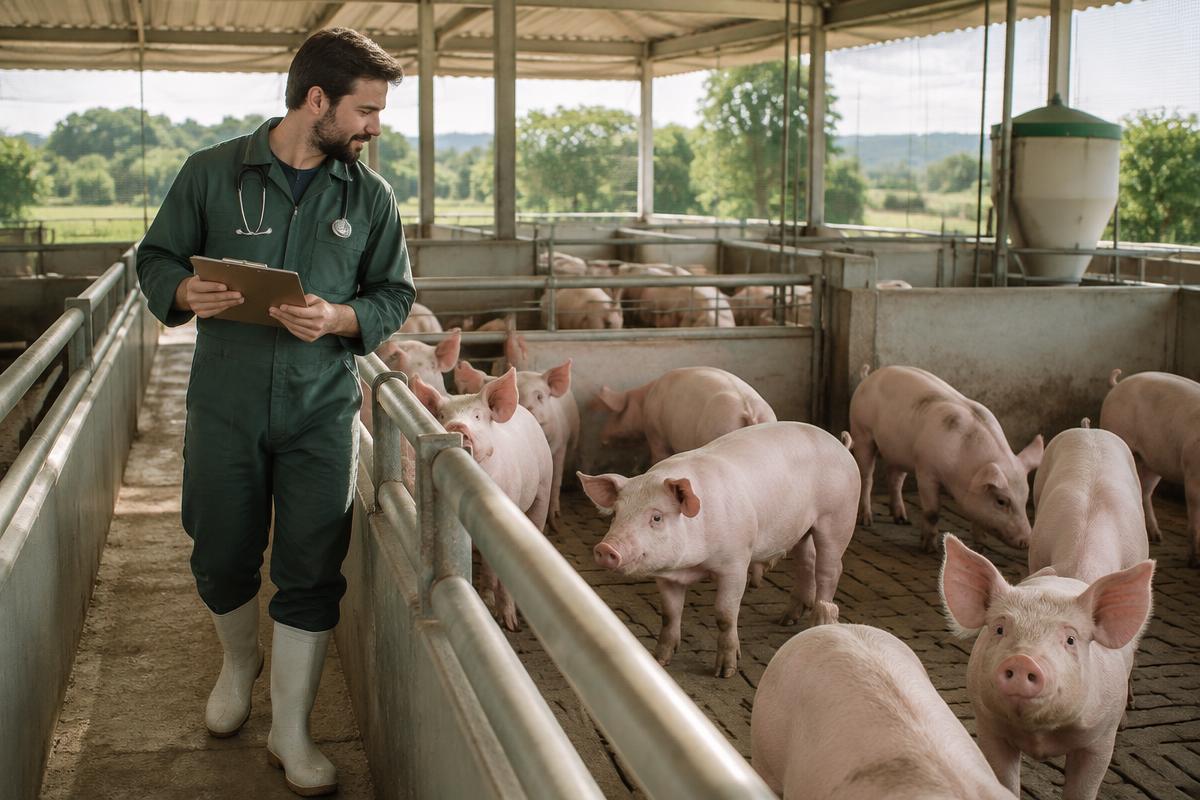 Profissional analisando condições de produção no campo